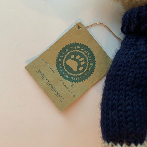 VTG Boyd's Bear BREEZY T. FROSTMAN adorable snowman sweater 8” Plush - Picture 2 of 4